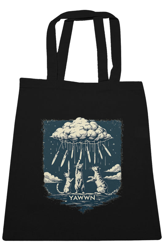 Cats Playing with Raining Knives Tote Bag